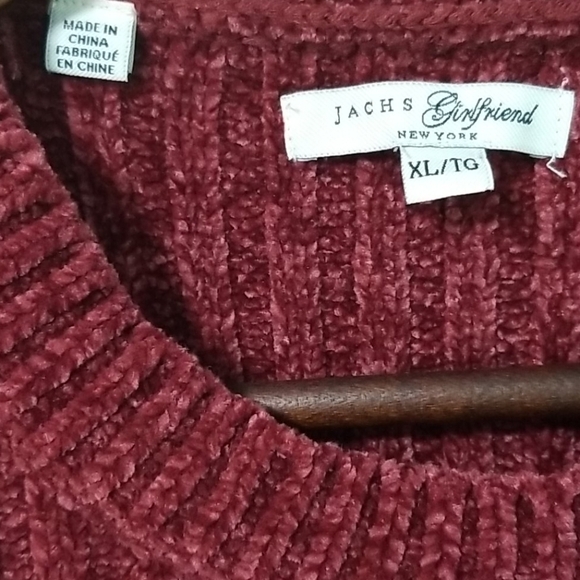 Jachs Girlfriend Burgandy Ribbed Sweater - Picture 2 of 5